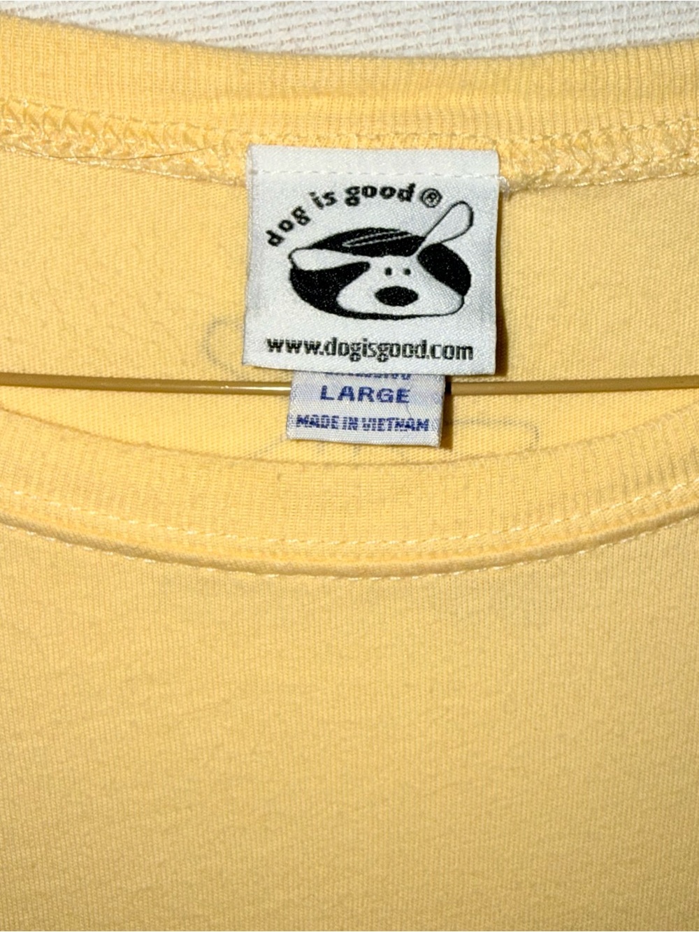 DOG IS GOOD Fun & Games Cone Dog Graphic Tee - Yellow sz LG - Picture 3 of 6